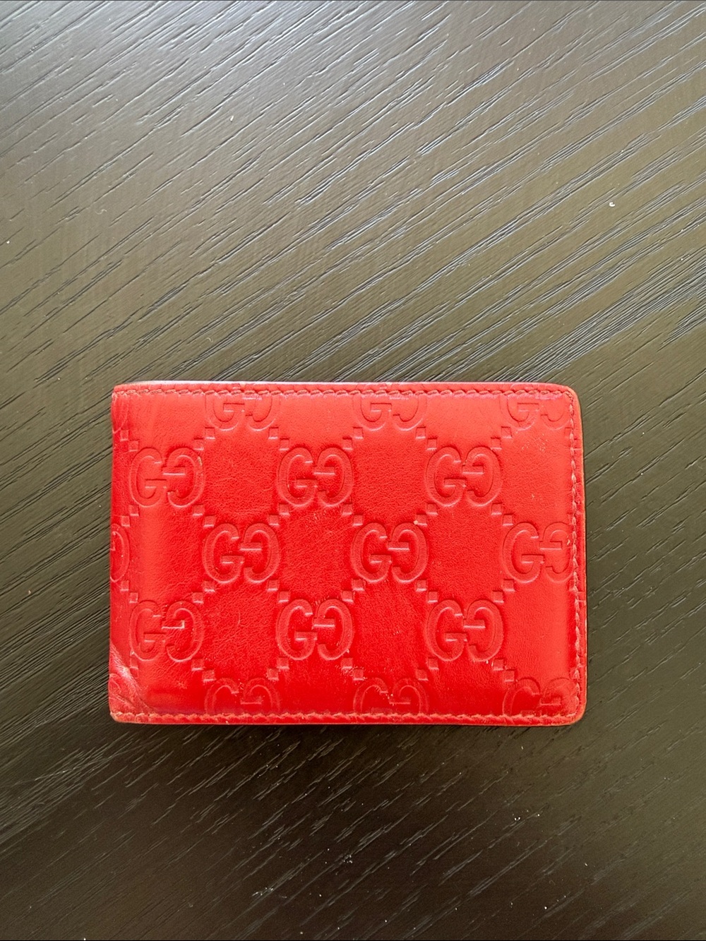 Gucci Red Leather Bifold Wallet
